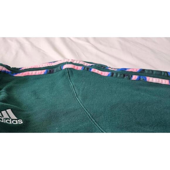 Adidas Women's Green Hoodie with Colorful Stripes Size Medium - Picture 4 of 8